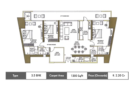 3.5 BHK-1300 SqFt